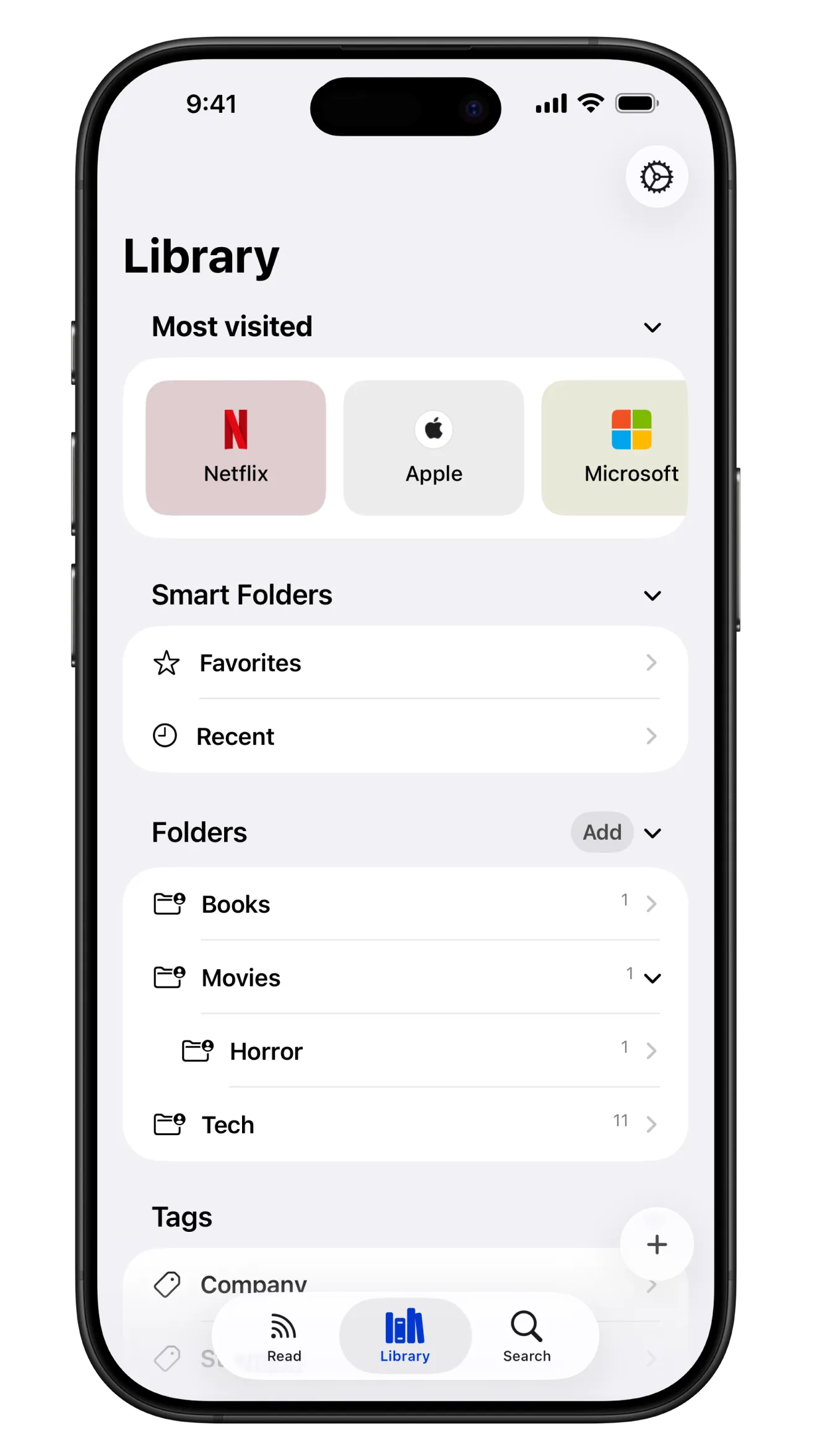 Linkboard bookmarks, organized in nested folders